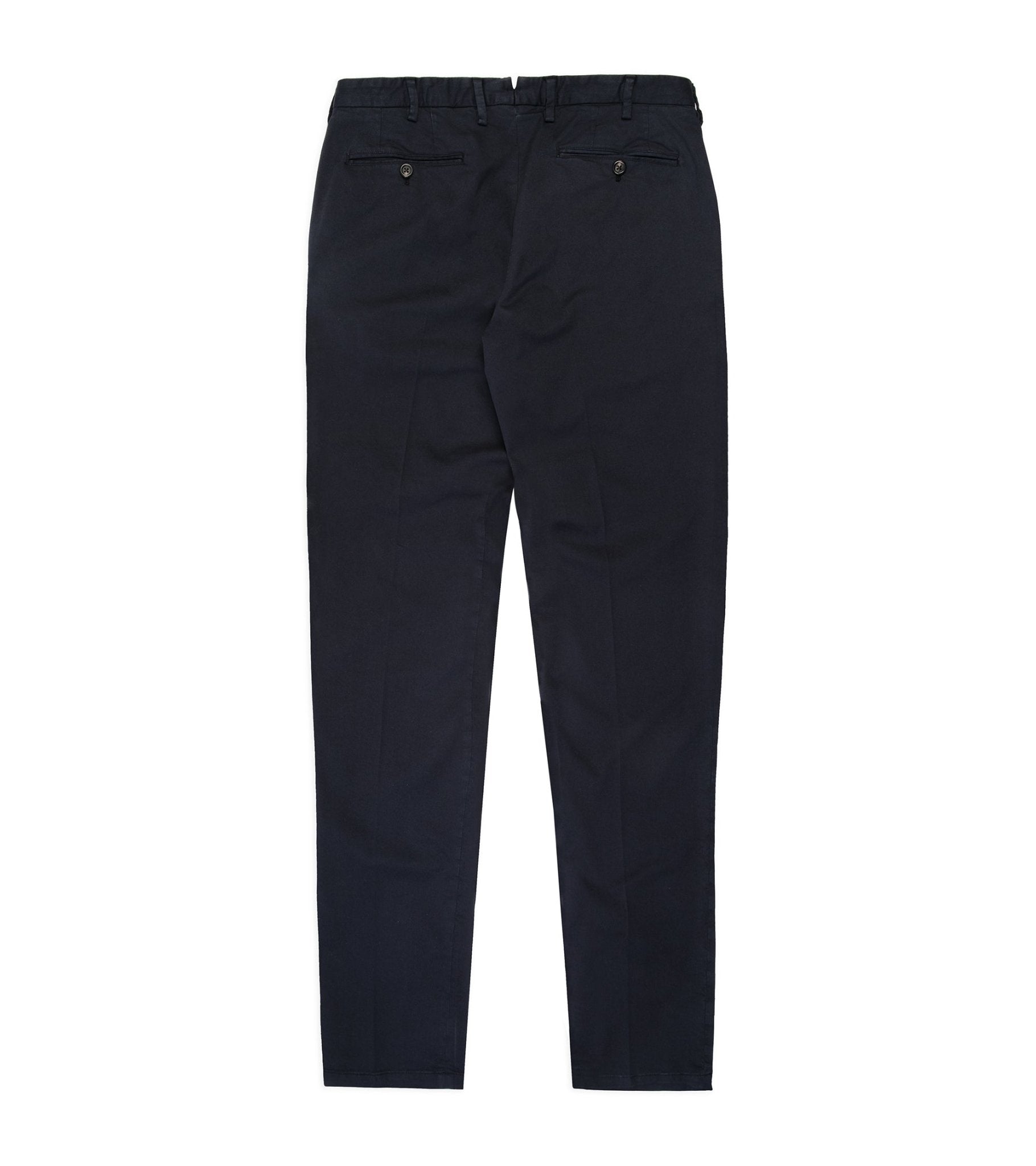 Trunk Welbeck Flat Front Cotton Trousers: Navy - Trunk Clothiers