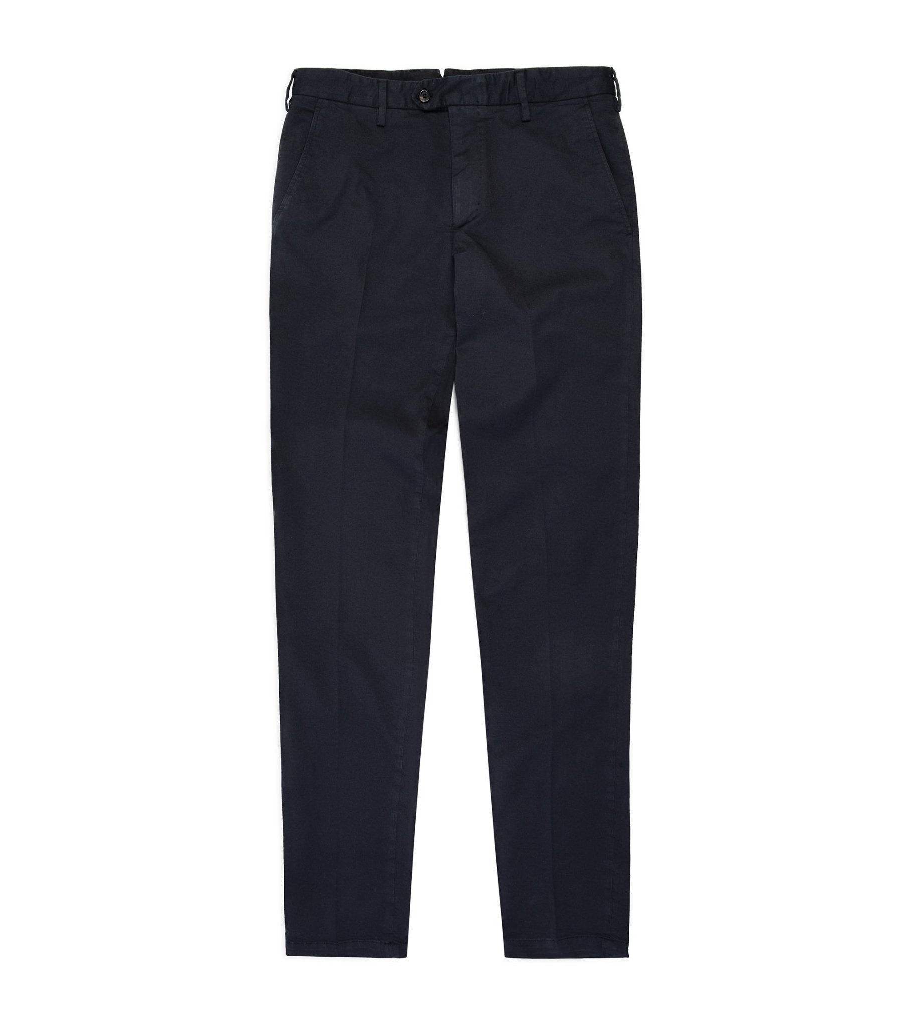 Trunk Welbeck Flat Front Cotton Trousers: Navy - Trunk Clothiers