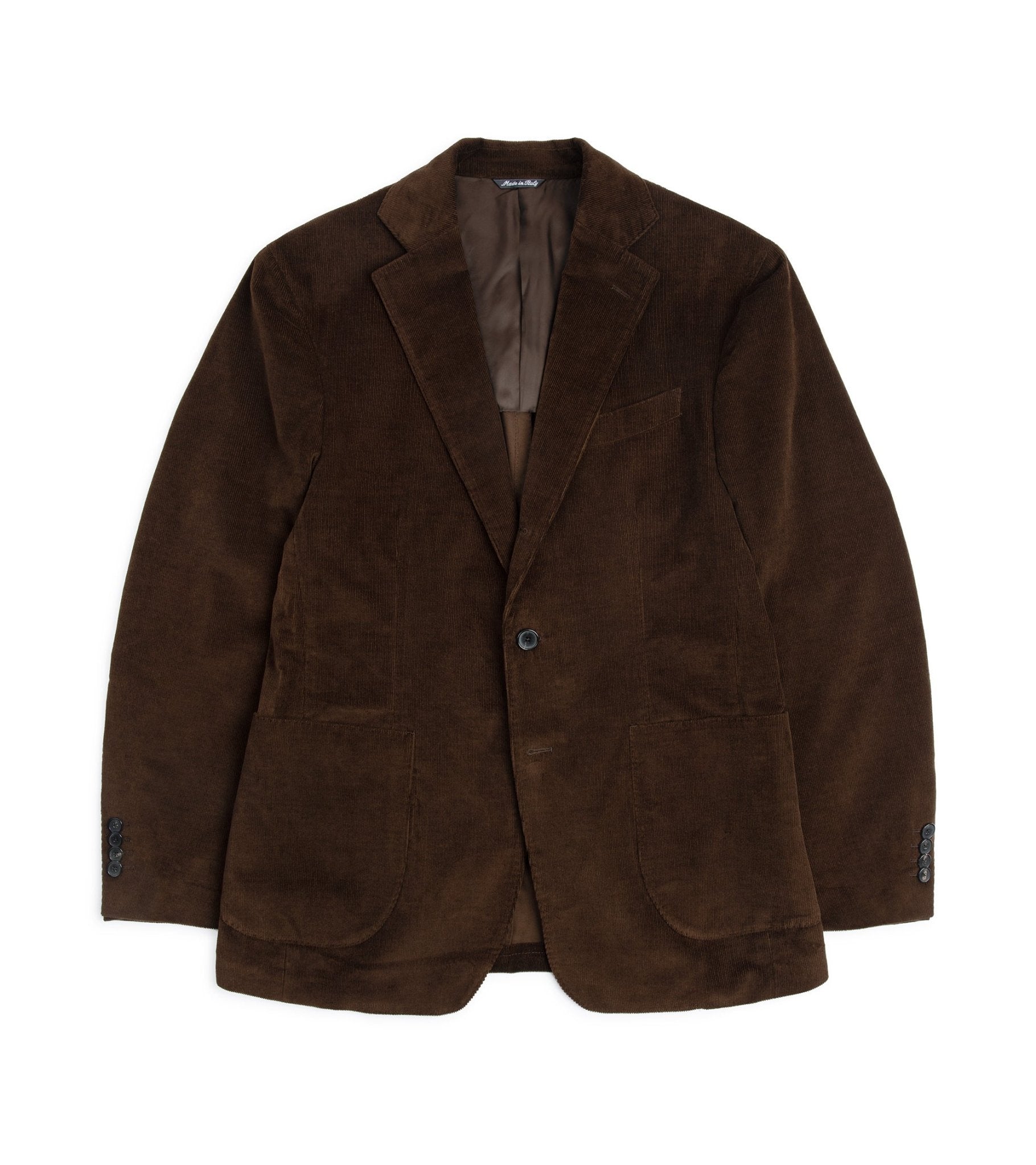 Trunk Wigmore Italian Cotton Needlecord Suit Jacket: Bitter Chocolate - Trunk Clothiers