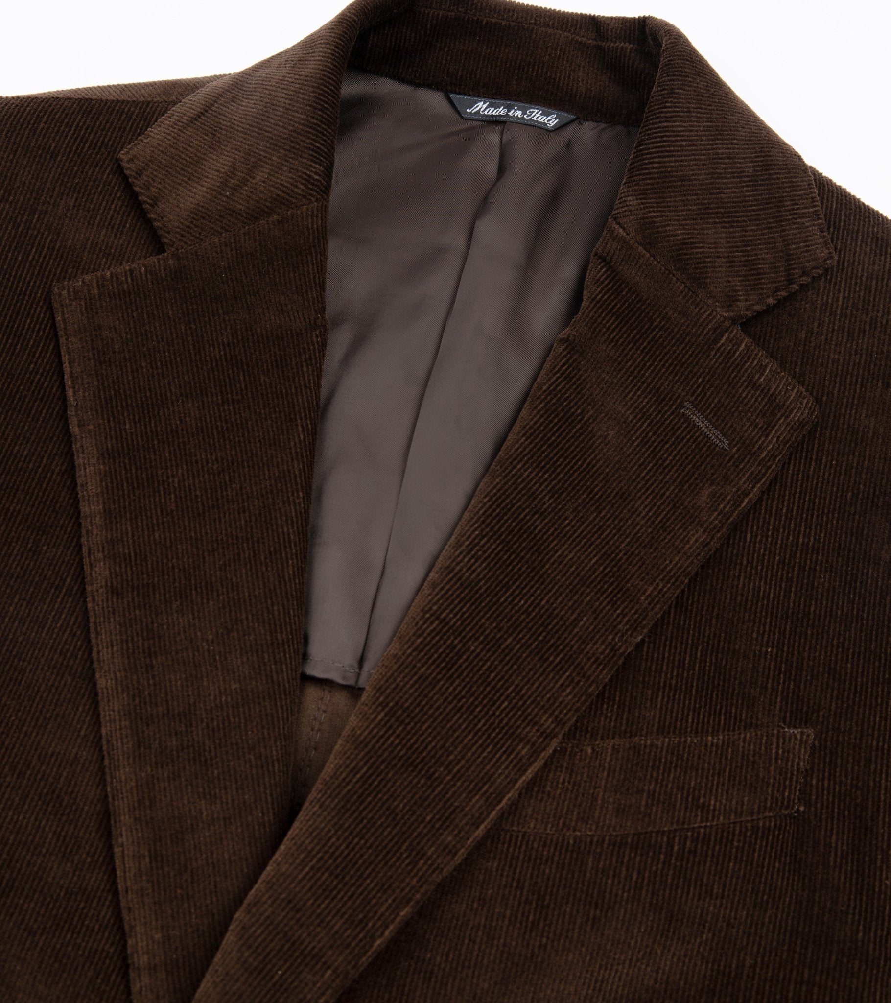 Trunk Wigmore Italian Cotton Needlecord Suit Jacket: Bitter Chocolate - Trunk Clothiers