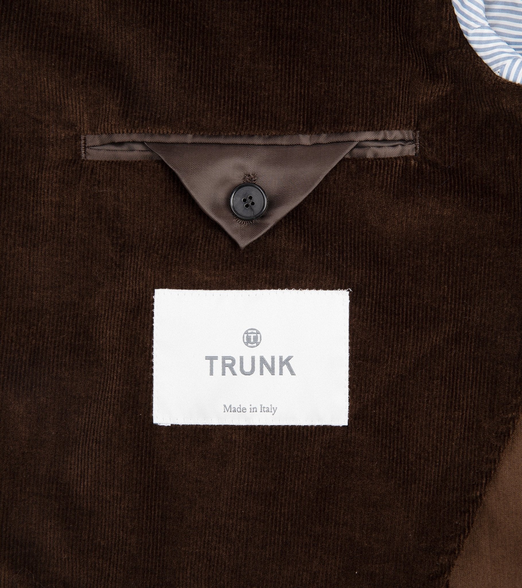 Trunk Wigmore Italian Cotton Needlecord Suit Jacket: Bitter Chocolate - Trunk Clothiers