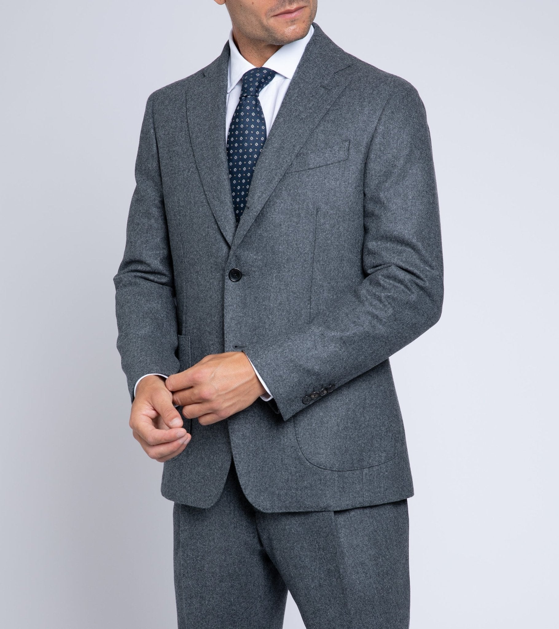 Trunk Wigmore Wool Flannel Suit Jacket: Charcoal - Trunk Clothiers