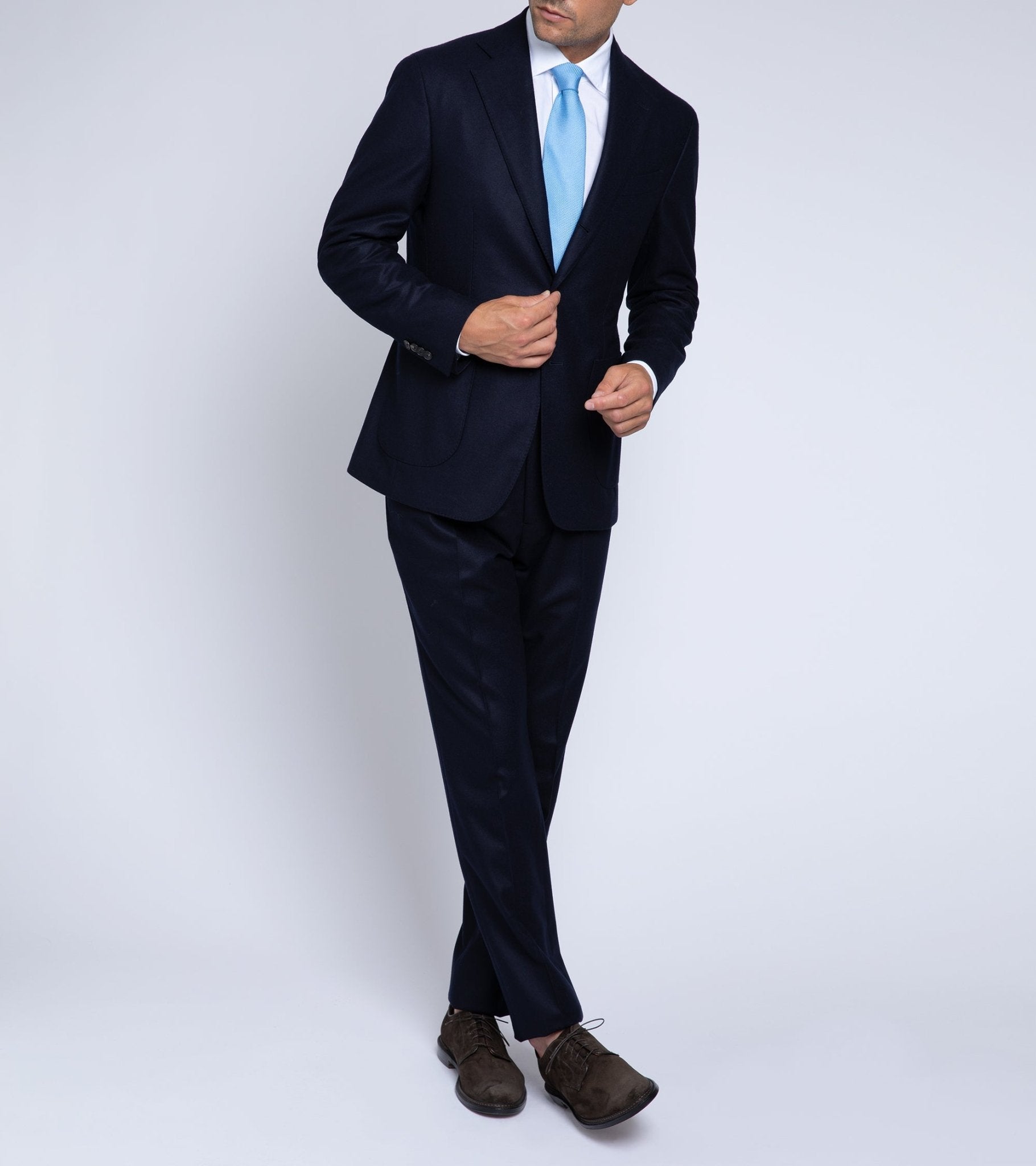 Trunk Wigmore Wool Flannel Suit Trousers: Navy - Trunk Clothiers