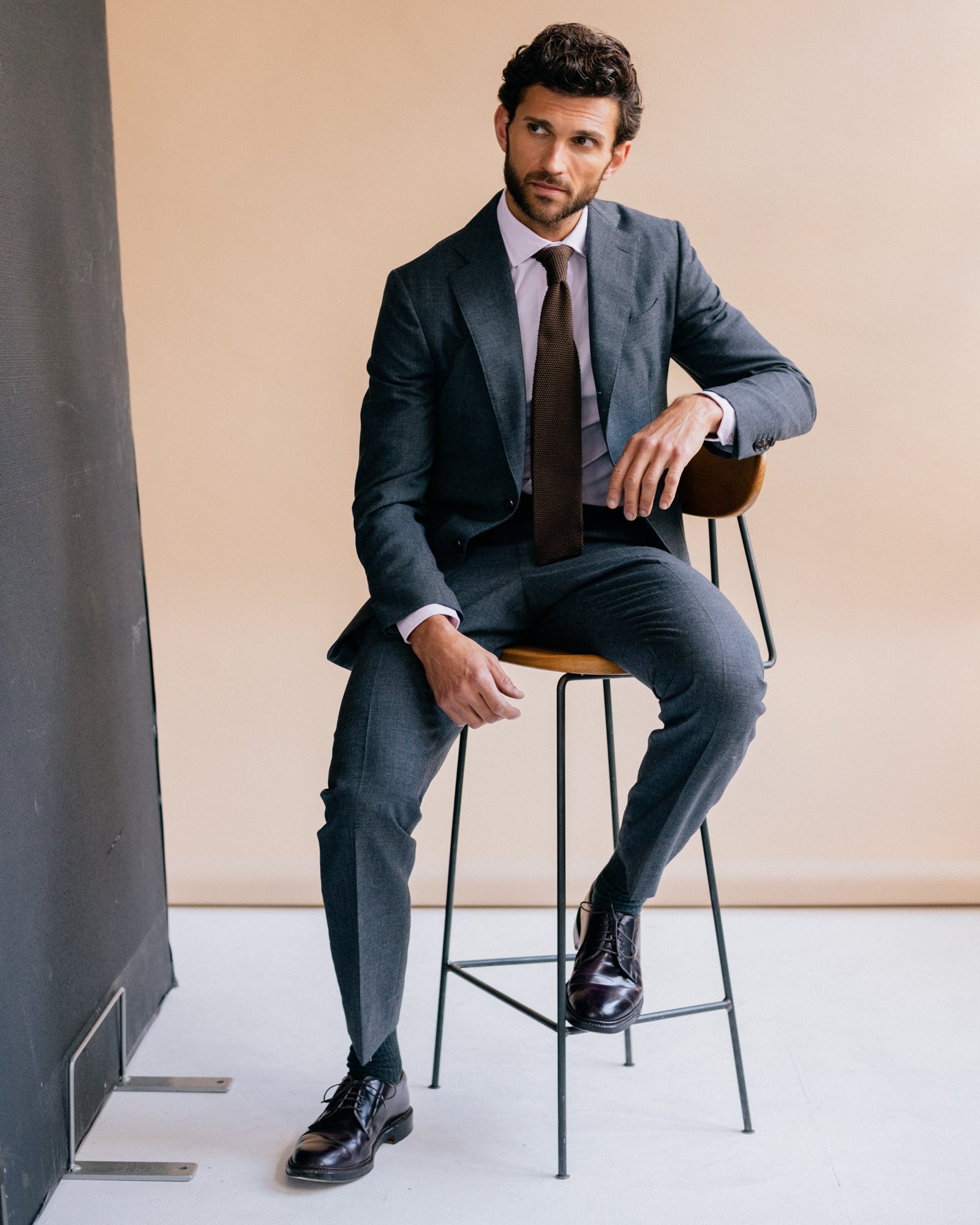 Trunk Wigmore Wool Fresco Suit Jacket: Charcoal - Trunk Clothiers