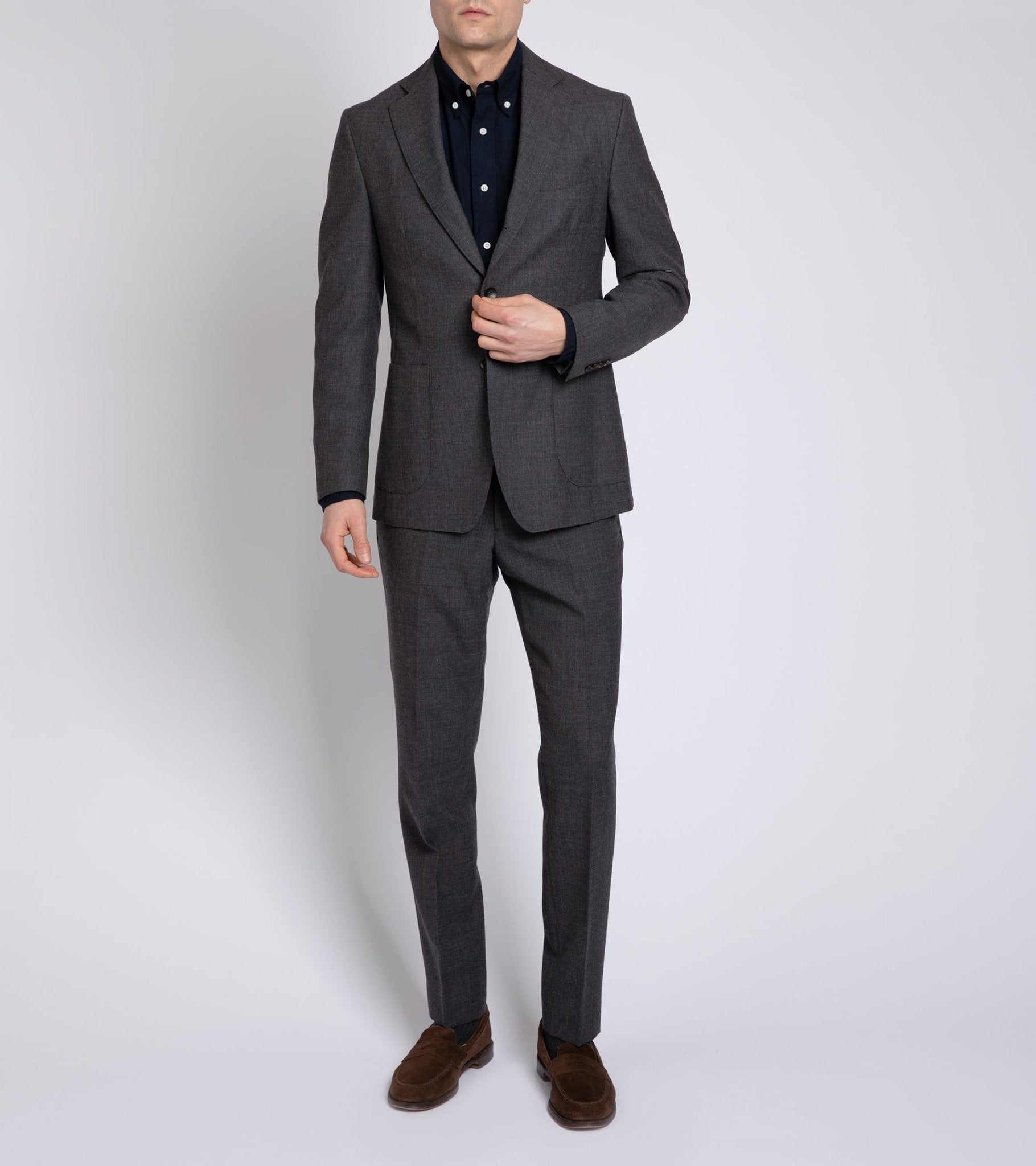 Trunk Wigmore Wool Fresco Suit Jacket: Charcoal - Trunk Clothiers