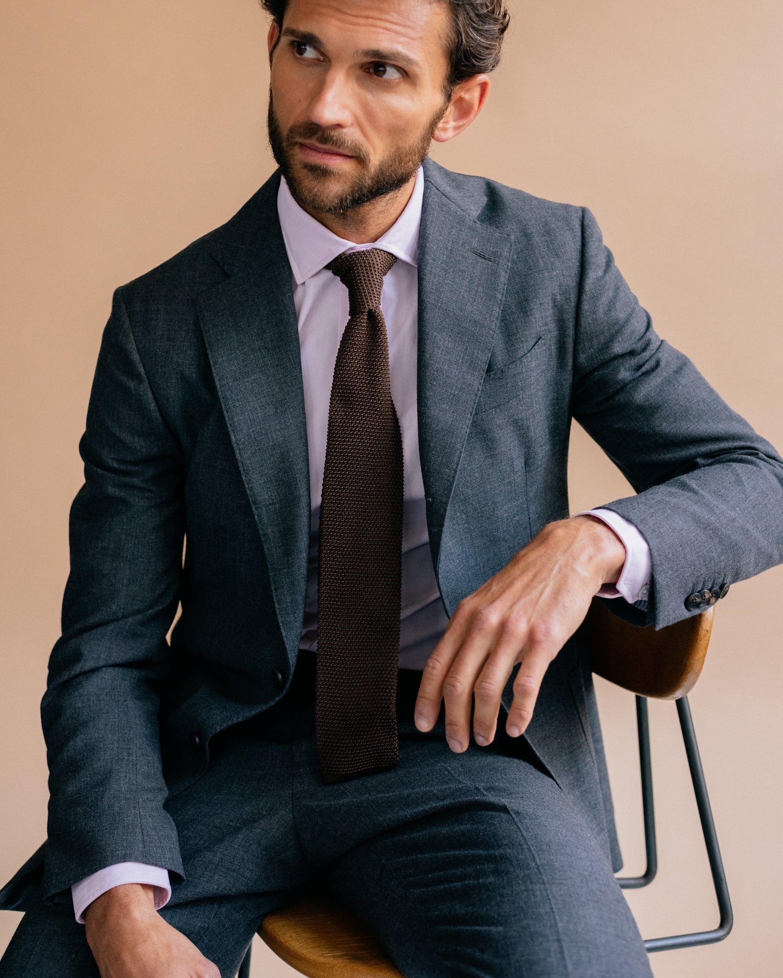 Trunk Wigmore Wool Fresco Suit Jacket: Charcoal - Trunk Clothiers