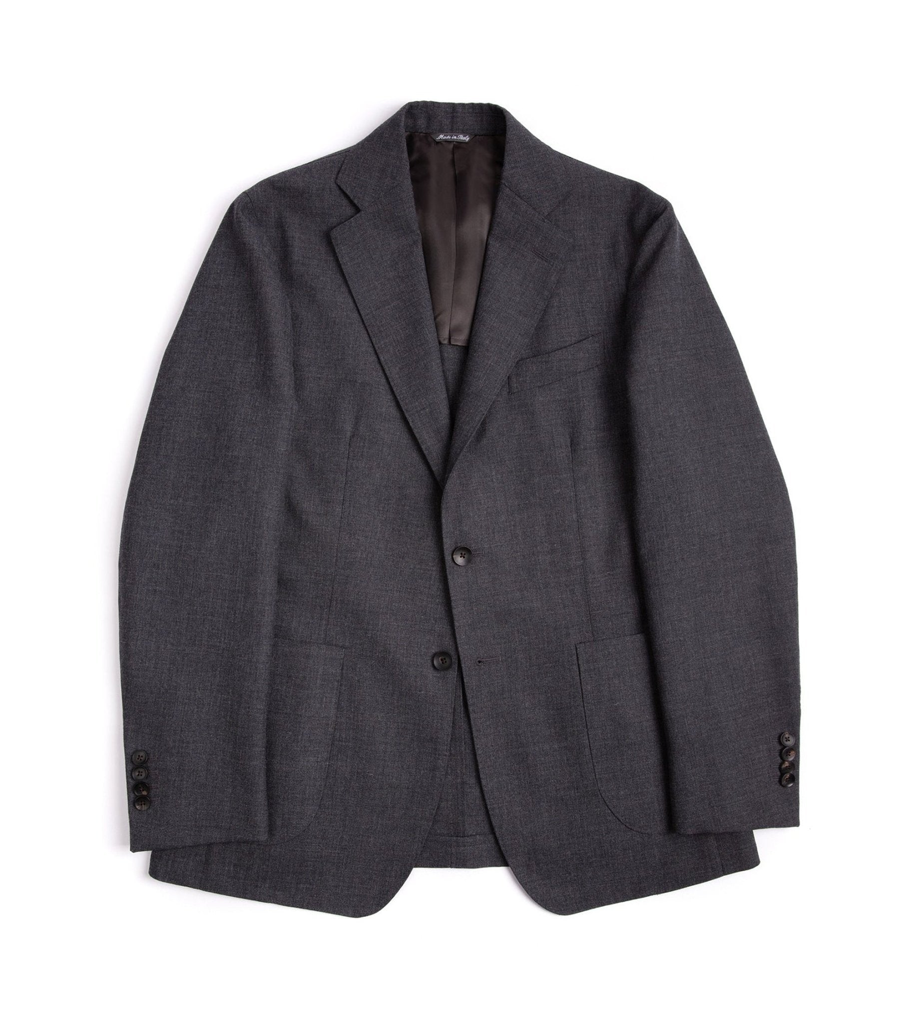 Trunk Wigmore Wool Fresco Suit Jacket: Charcoal - Trunk Clothiers