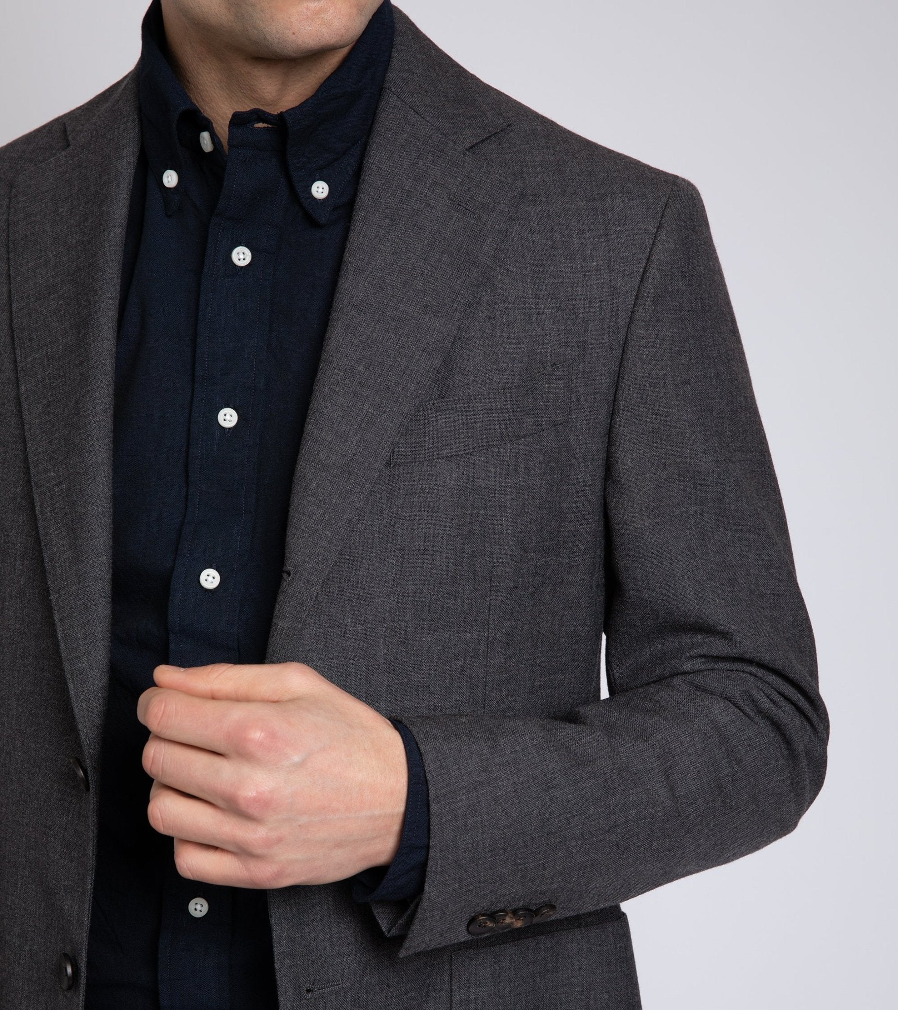 Trunk Wigmore Wool Fresco Suit Jacket: Charcoal - Trunk Clothiers