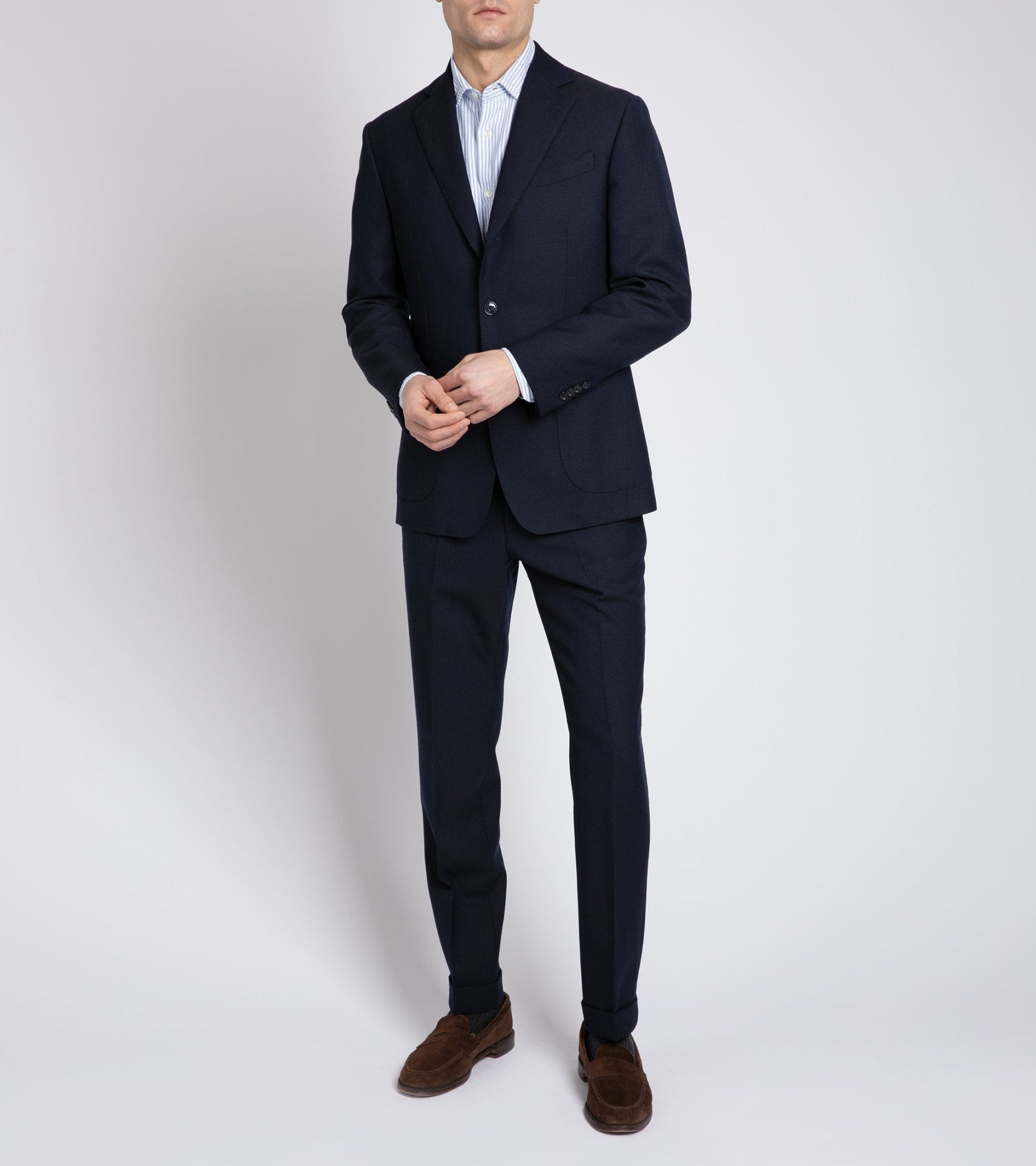 Trunk Wigmore Wool Fresco Suit Jacket: Navy - Trunk Clothiers