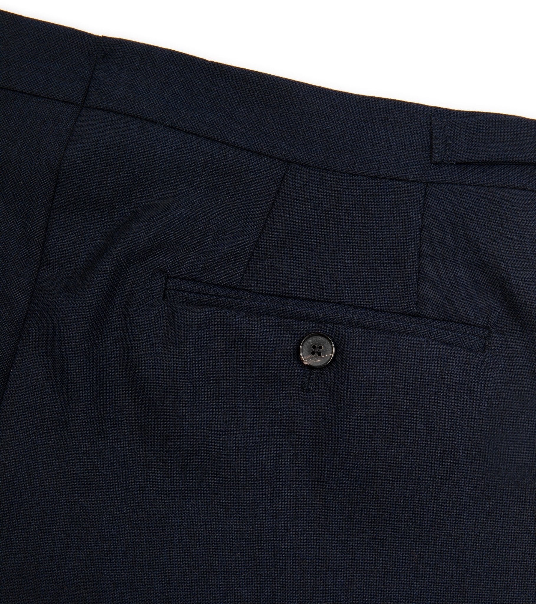 Trunk Wigmore Wool Fresco Suit Trousers: Navy - Trunk Clothiers