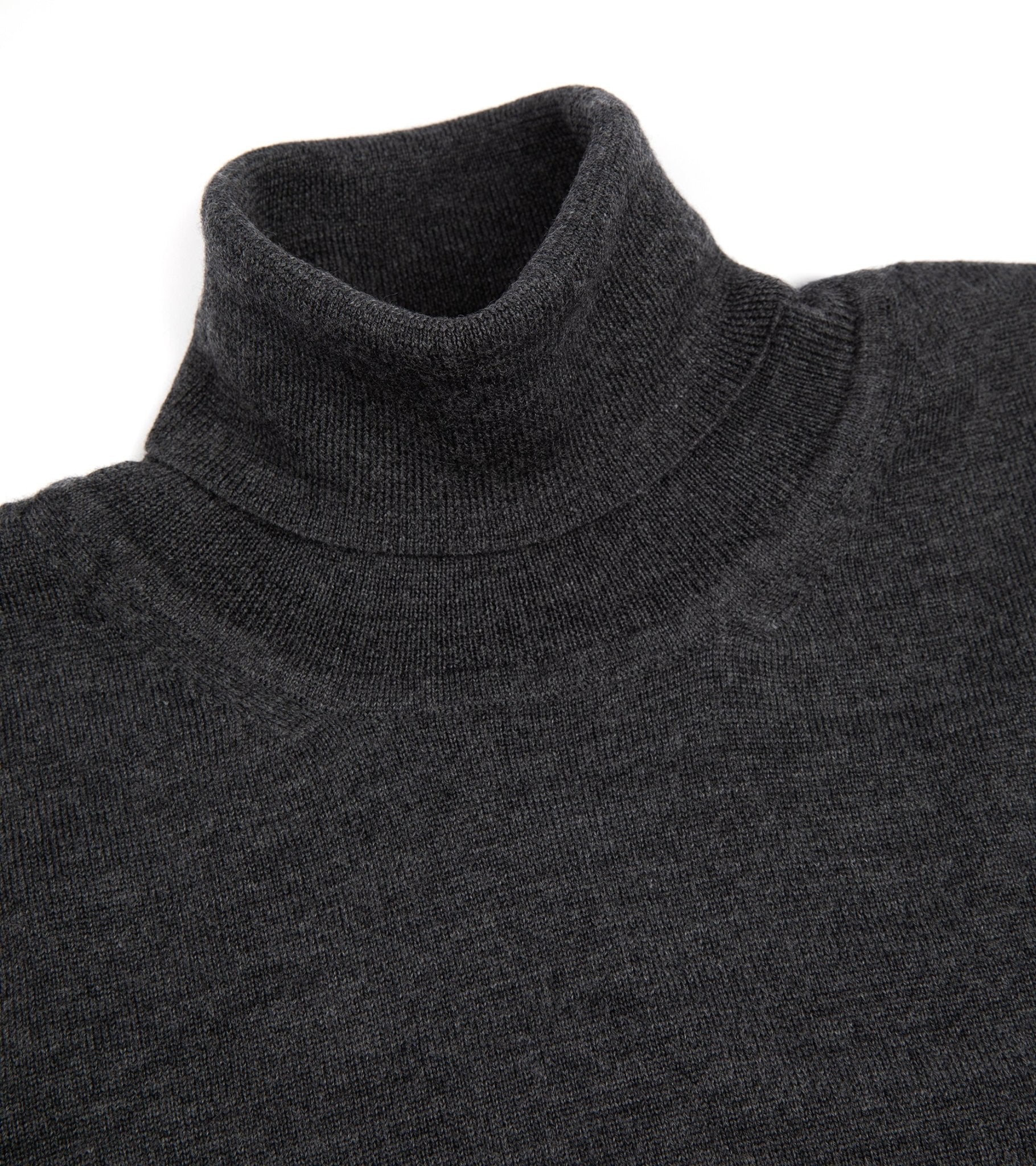 Trunk William Merino Roll Neck Sweater: Charcoal - Trunk Clothiers