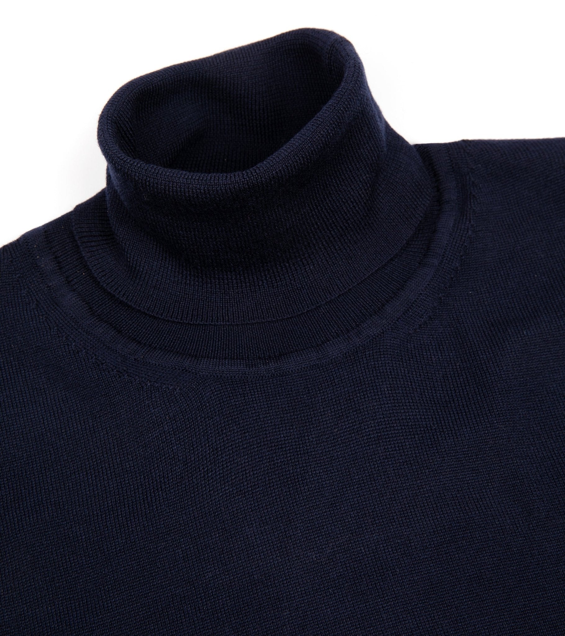 Trunk William Merino Roll Neck Sweater: Navy - Trunk Clothiers