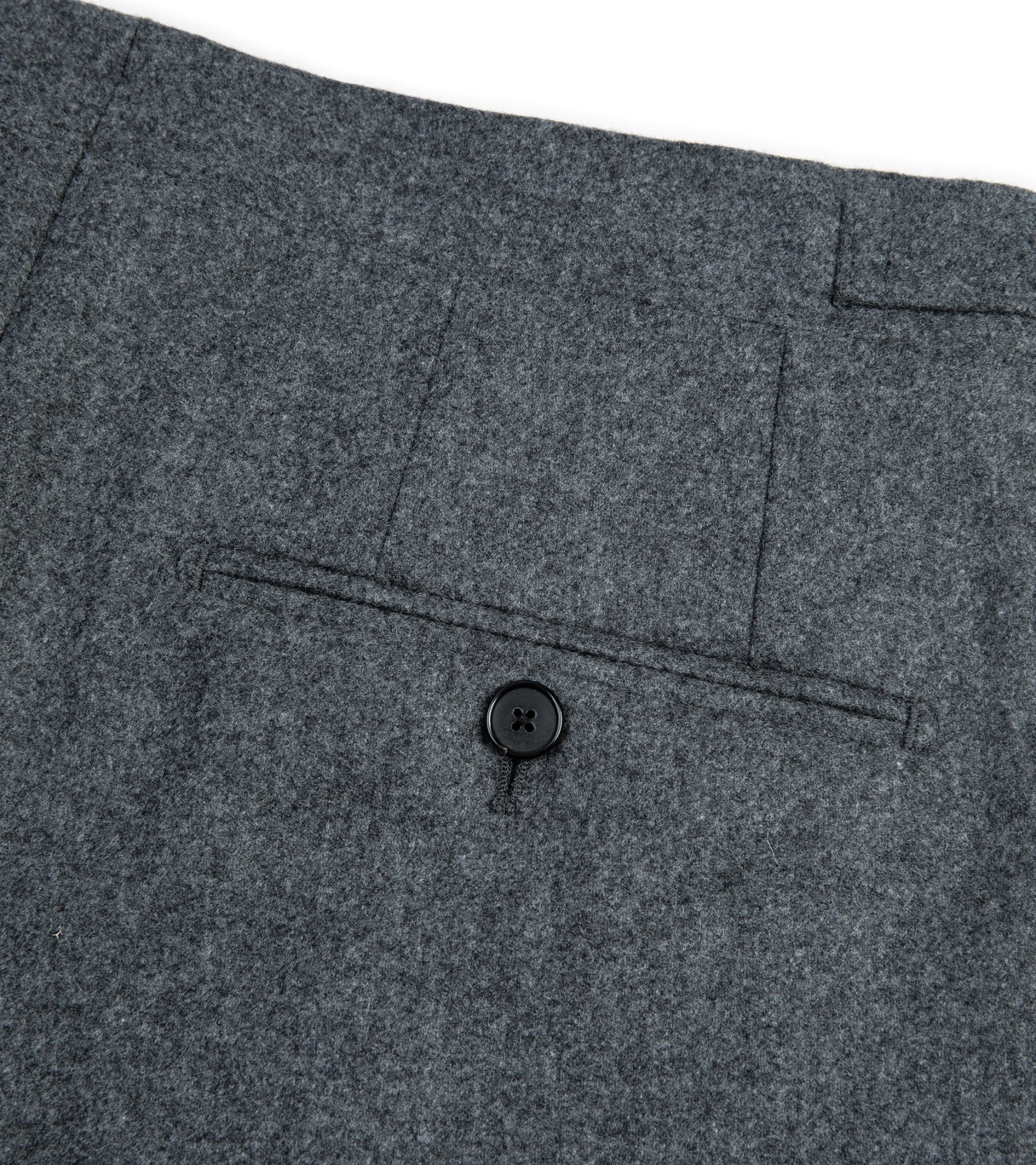 Trunk Winsley Single Pleat Wool Flannel Trousers: Charcoal - Trunk Clothiers