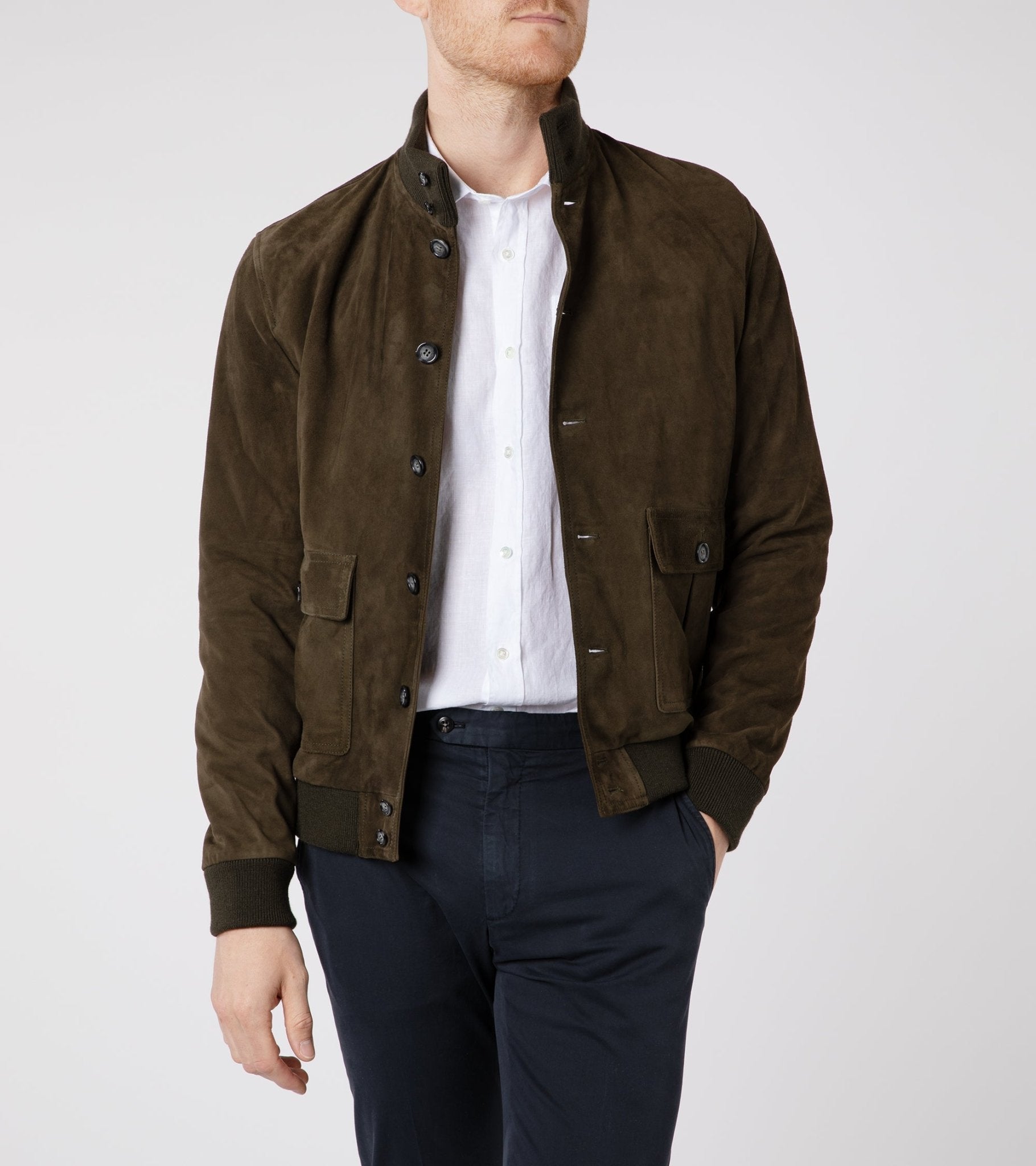 Valstar Lined Suede Valstarino Jacket: Moss Green - Trunk Clothiers