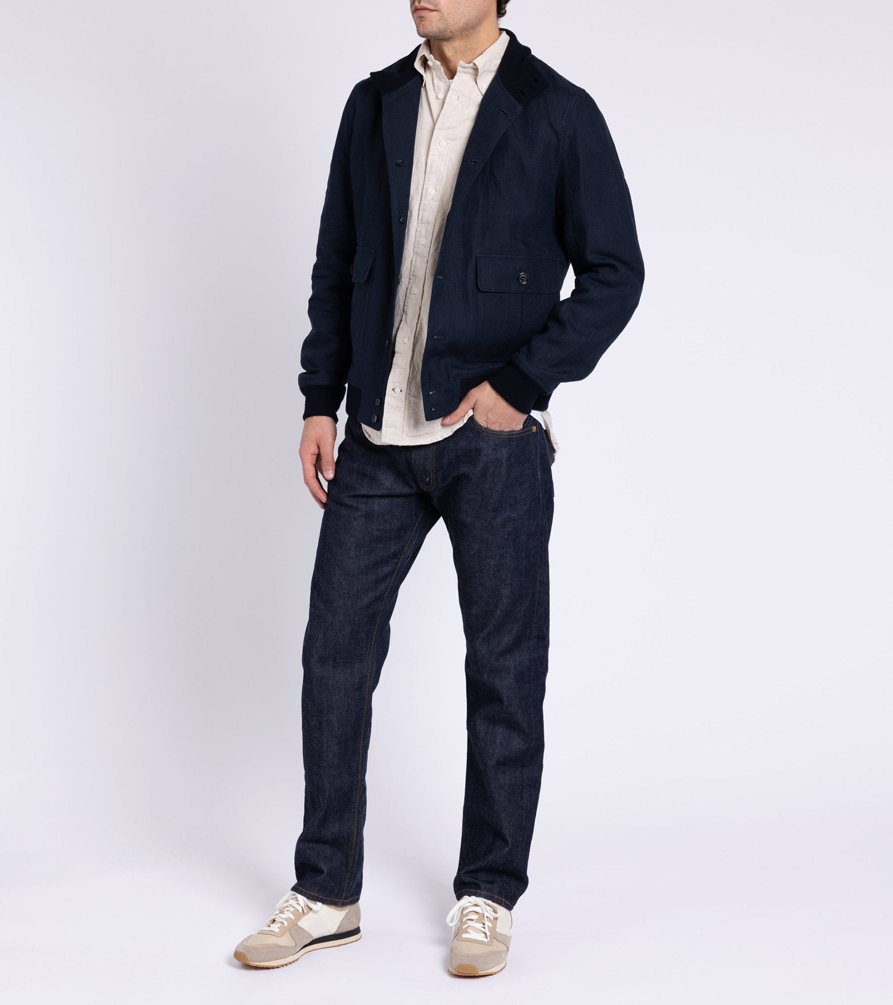 Valstar Linen Valstarino Jacket: Navy - Trunk Clothiers