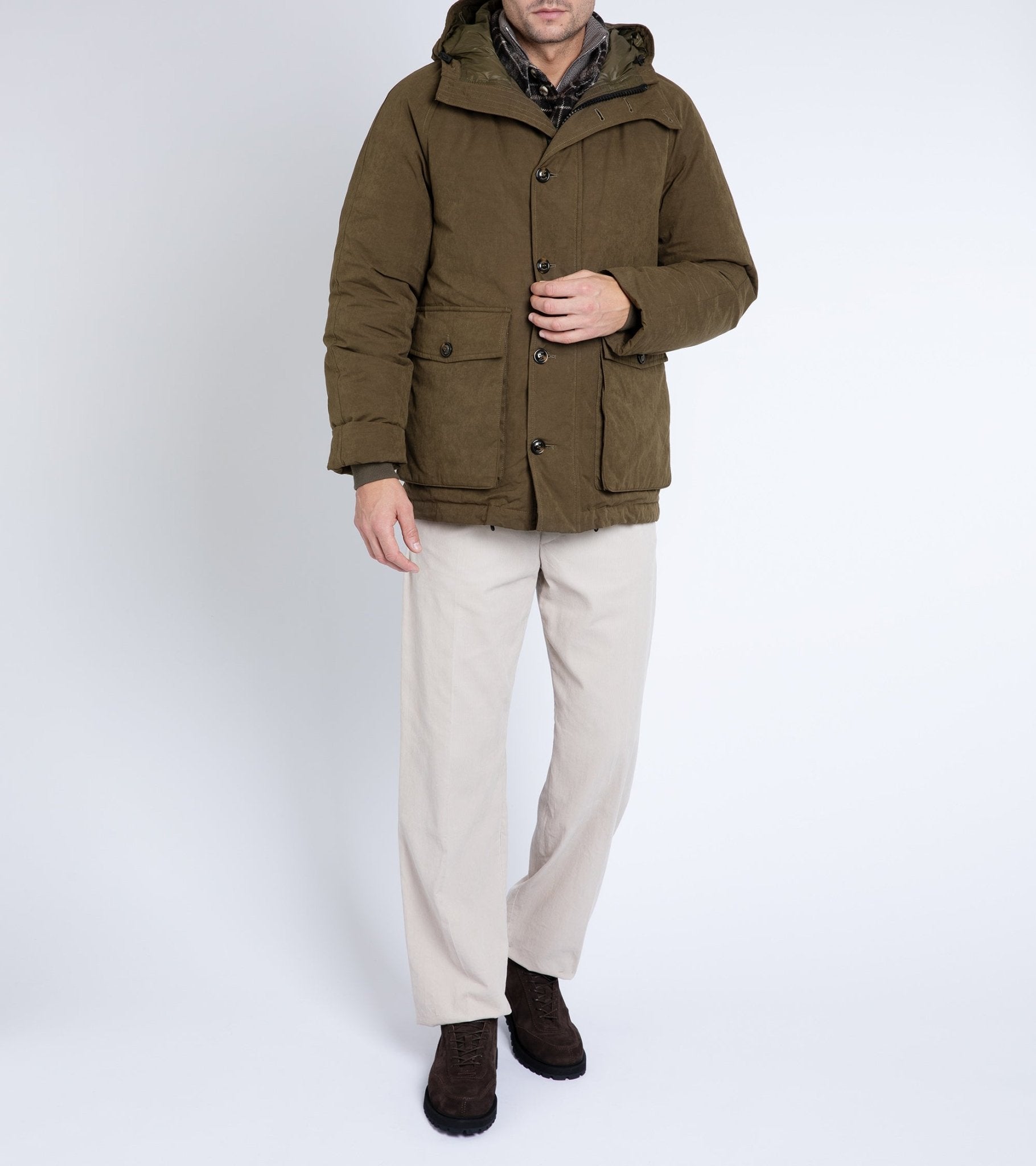 Valstar Liam Waxed Cotton Down Padded Hooded Jacket: Olive