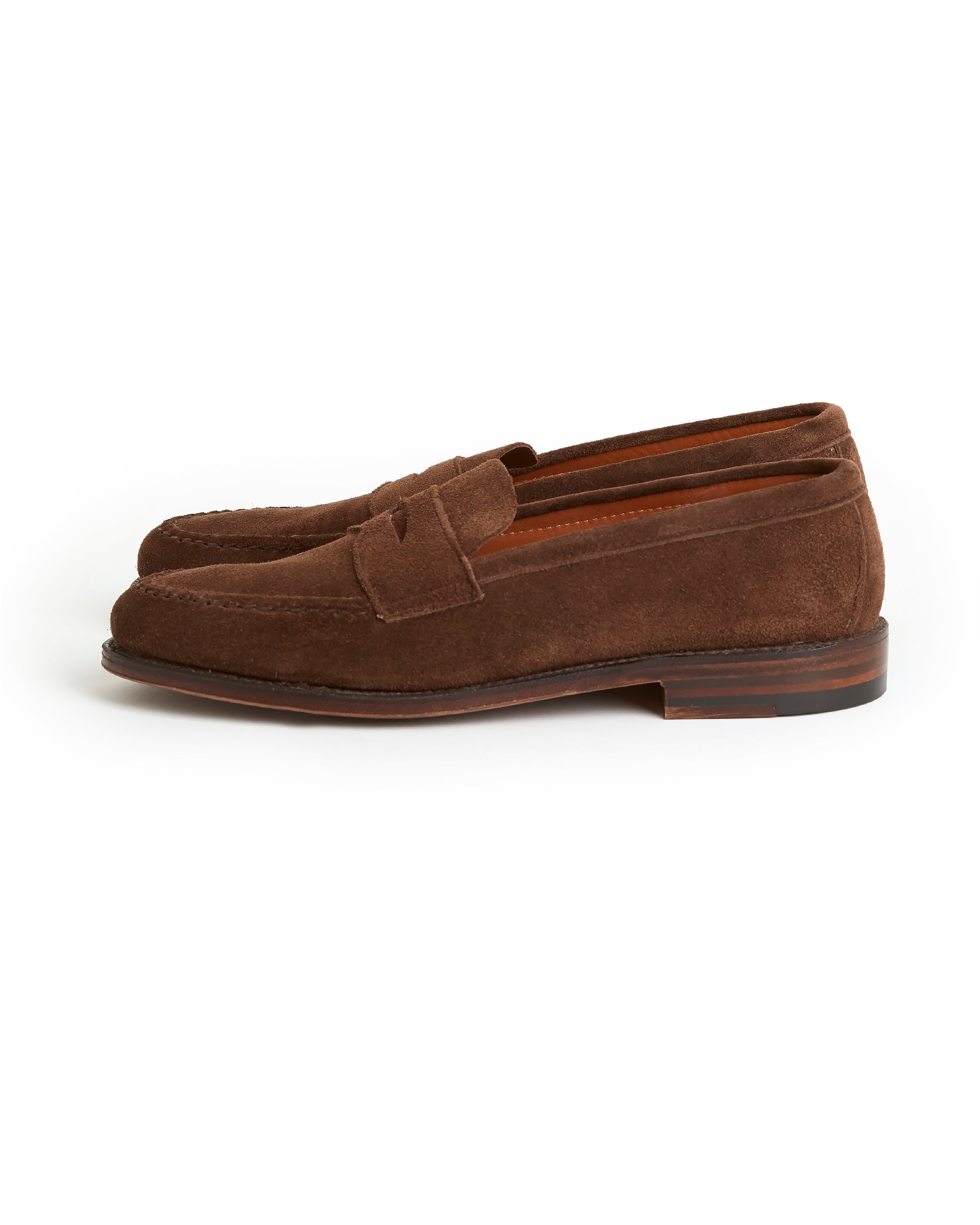 Alden Unlined Suede Penny Loafer: Dark Brown 6245F – Trunk Clothiers