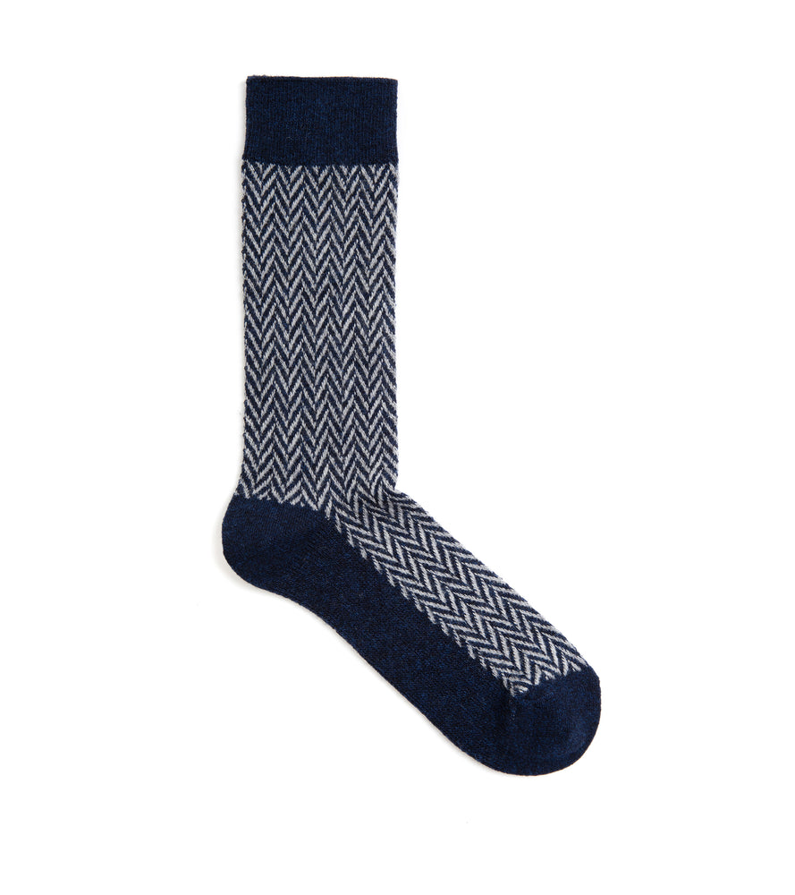 Tabio Power Fit Crew Socks: Blue – Trunk Clothiers