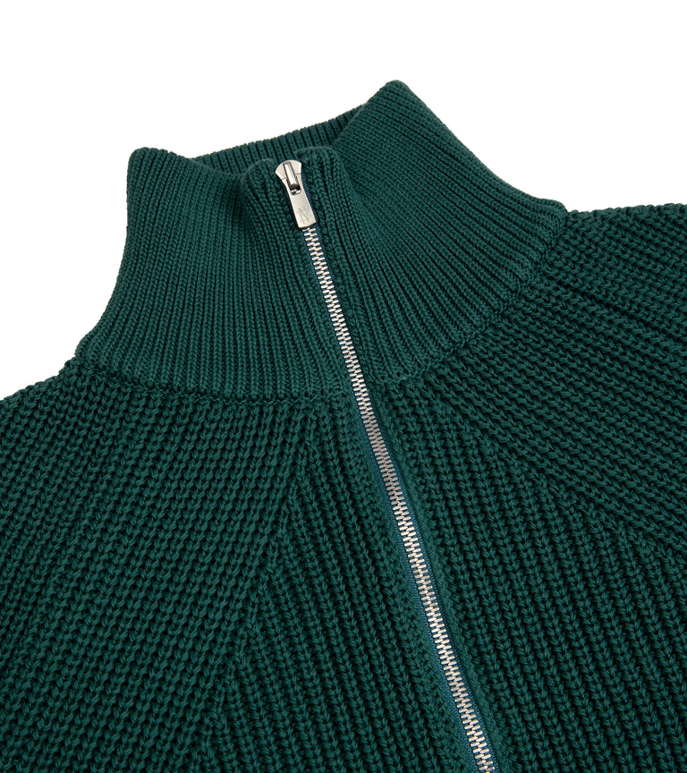 Batoner Signature Driver's Knit Cotton Zip Cardigan: Green – Trunk