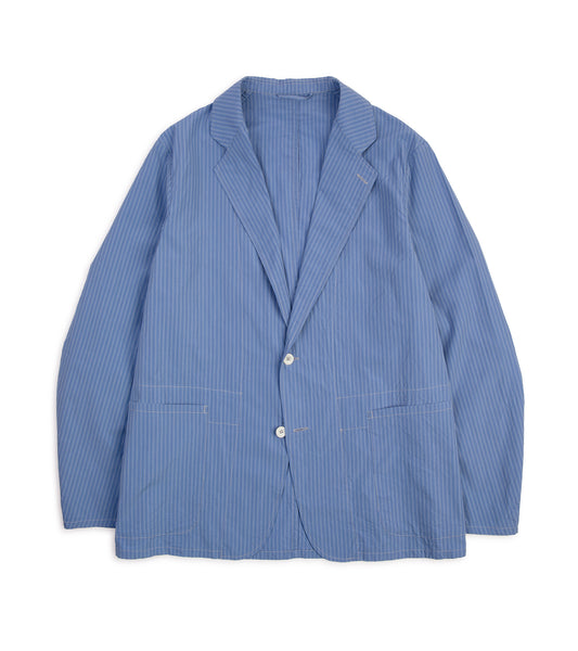 Kaptain Sunshine Cotton Silk Take Easy Jacket: Blue Stripe – Trunk