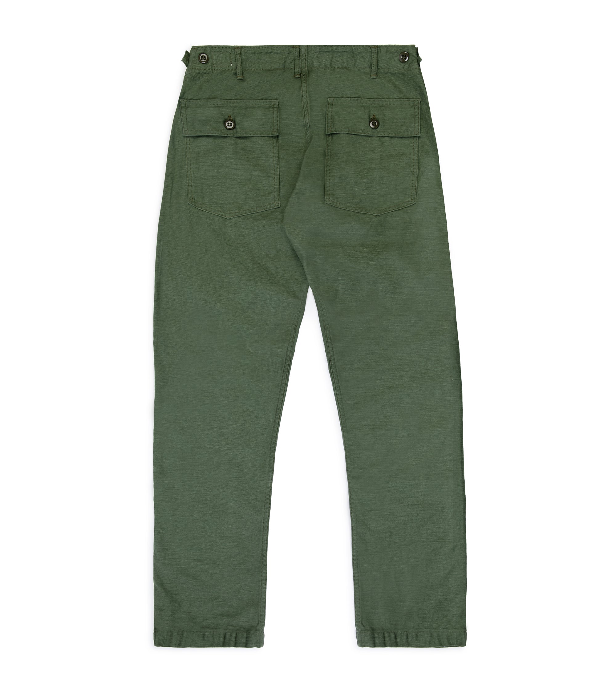 OrSlow Slim Fit Cotton Fatigue Pants: Green