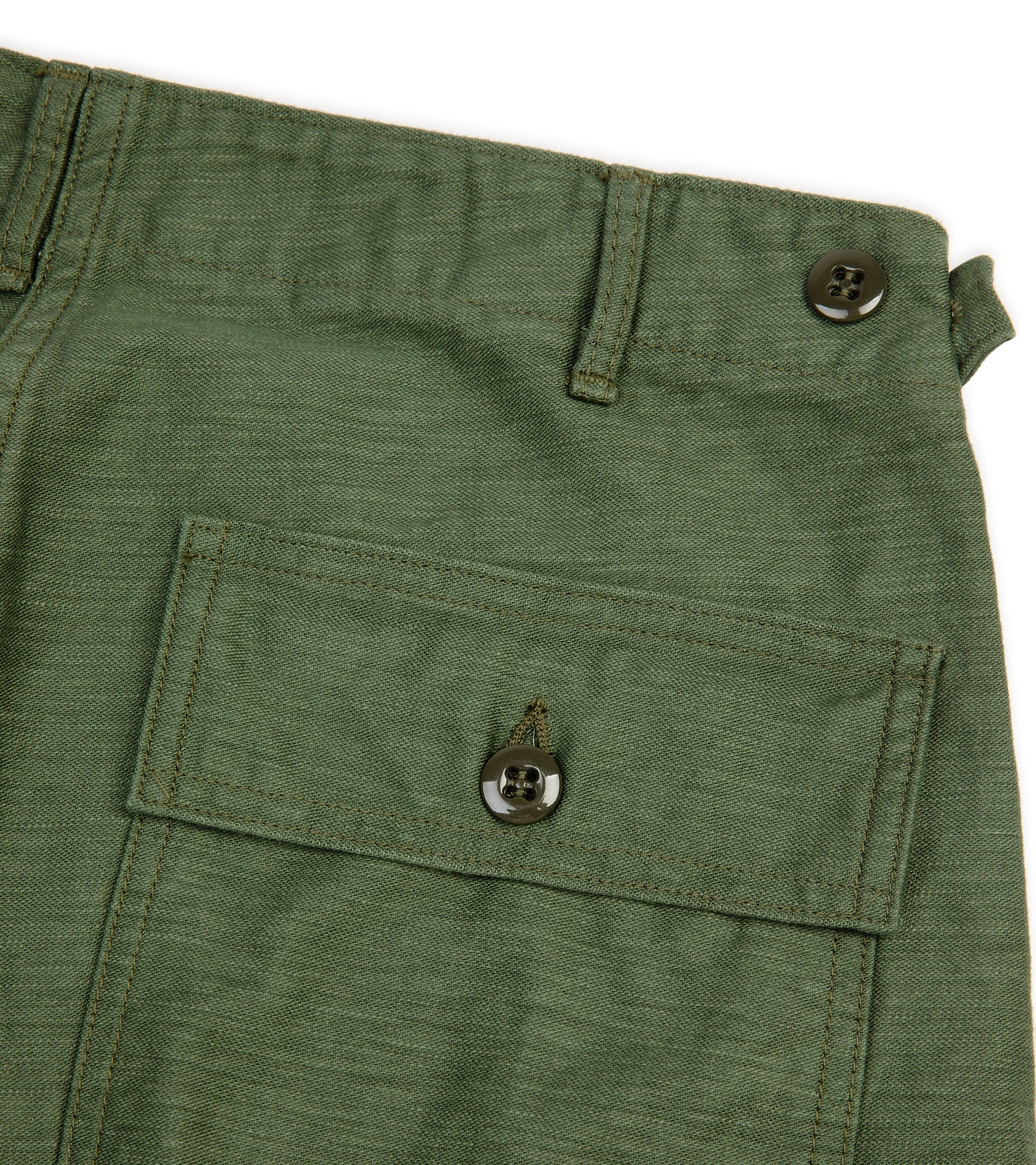 OrSlow Slim Fit Cotton Fatigue Pants: Green