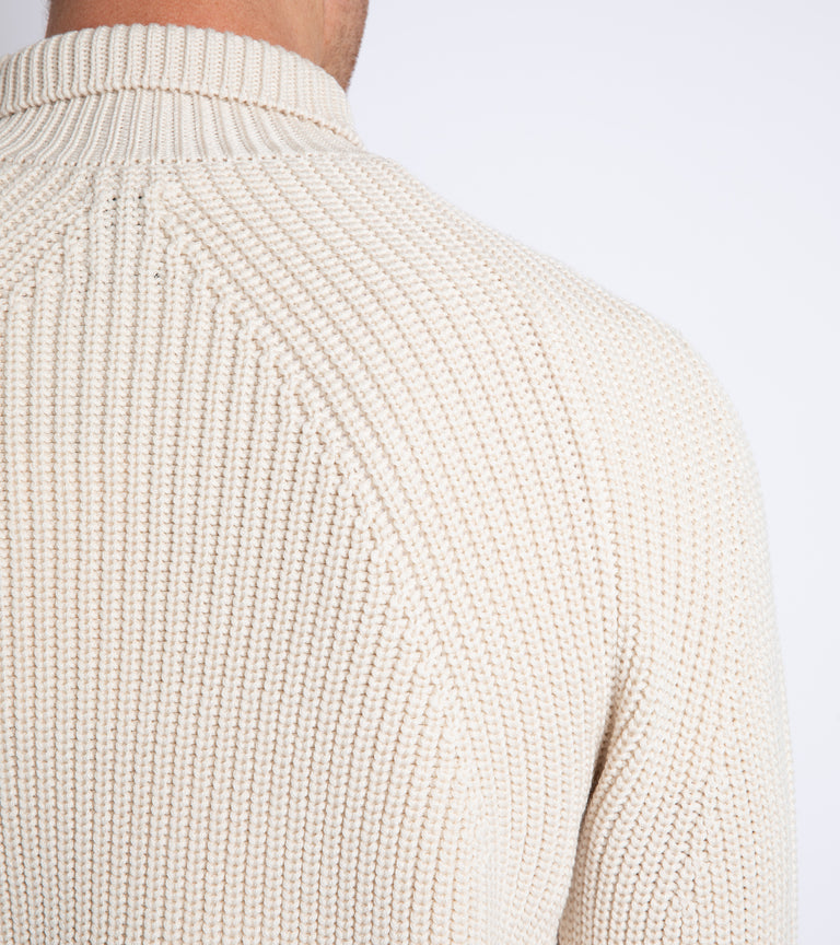 Batoner Signature Wool Turtle Neck Sweater: Ivory – Trunk Clothiers