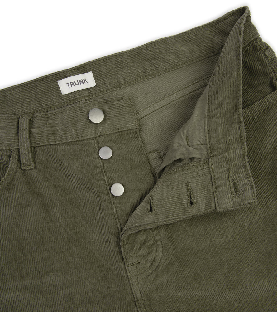 Trunk Duke Corduroy 5 Pocket Trousers Faded Olive – Trunk Clothiers